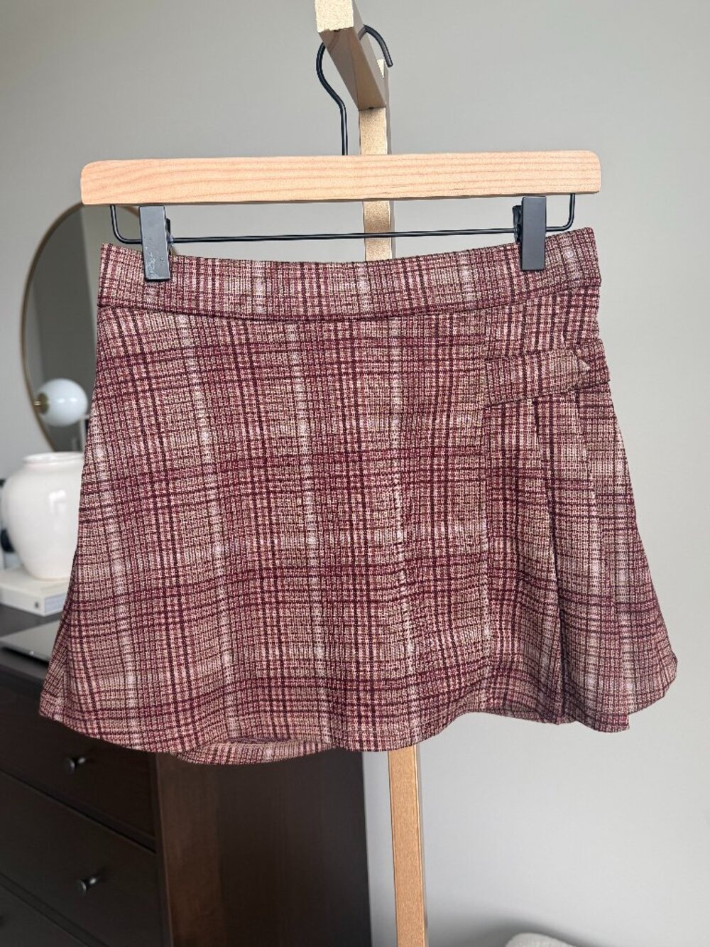 GAP FACTORY Kids Pull-On Pleated Skort Brown Plaid